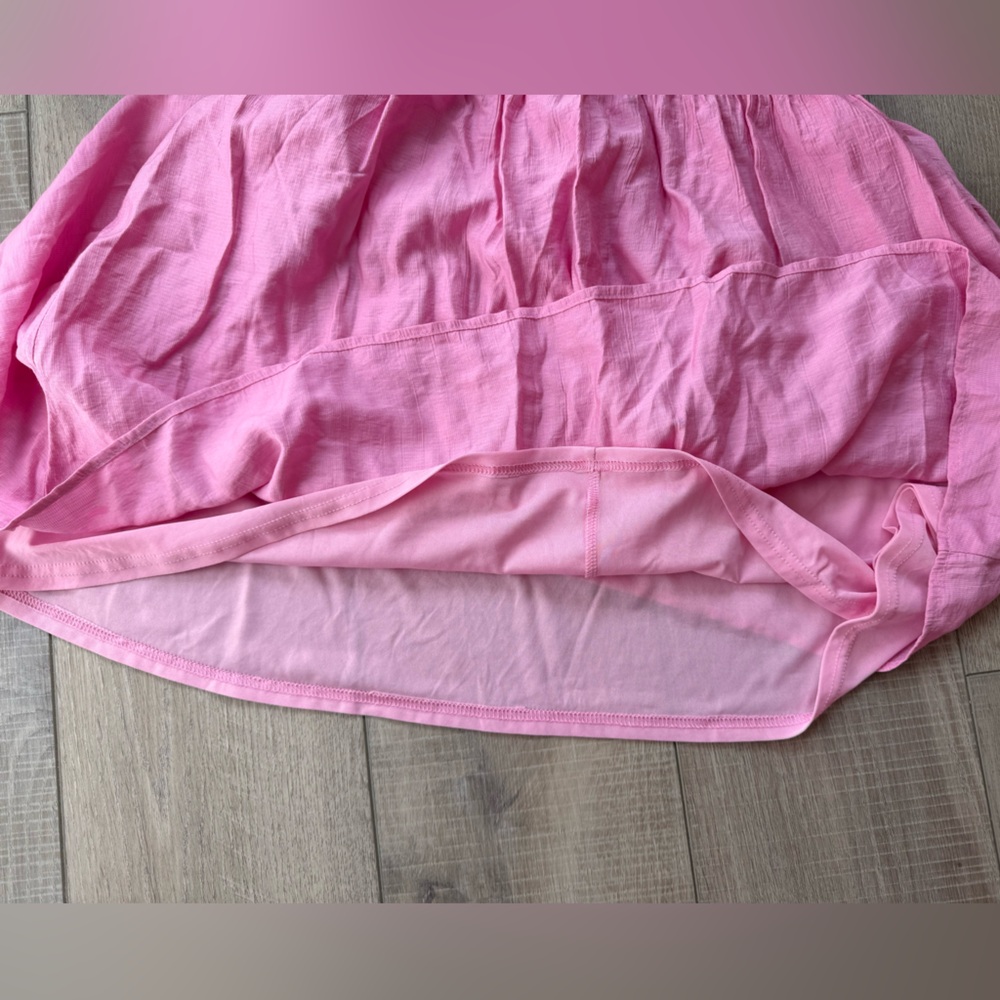 Pink Ruched Waist Flutter Sleeve Pink Mini Dress Summer Feminine Coquette Airy - Picture 8 of 8